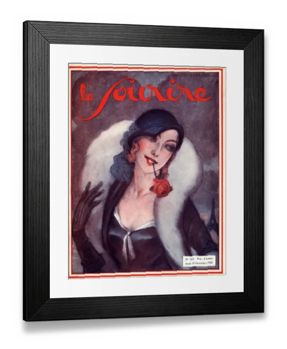 Framed Print : Le Sourire 1931 1930s France portraits glamour roses magazines Framed Print : Le Sourire 1931 1930s France portraits glamour roses magazines