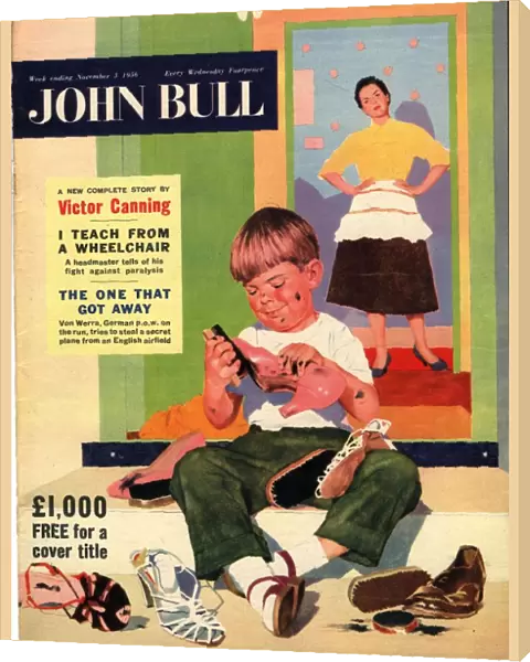 John Bull 1956 1950s UK polishing shoes cleaning housewives housewife products magazines