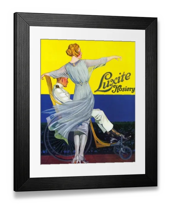 Framed Print : Luxite 1910s USA womens hosiery stockings nylons wheelchairs injured soldeirs