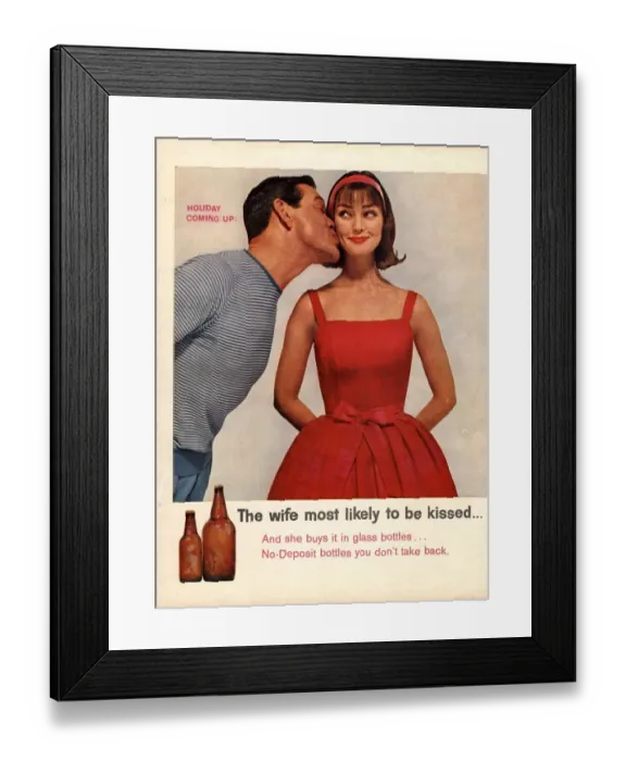 Framed Print : 1950s USA kissing sexism discrimination Framed Print : 1950s USA kissing sexism discrimination