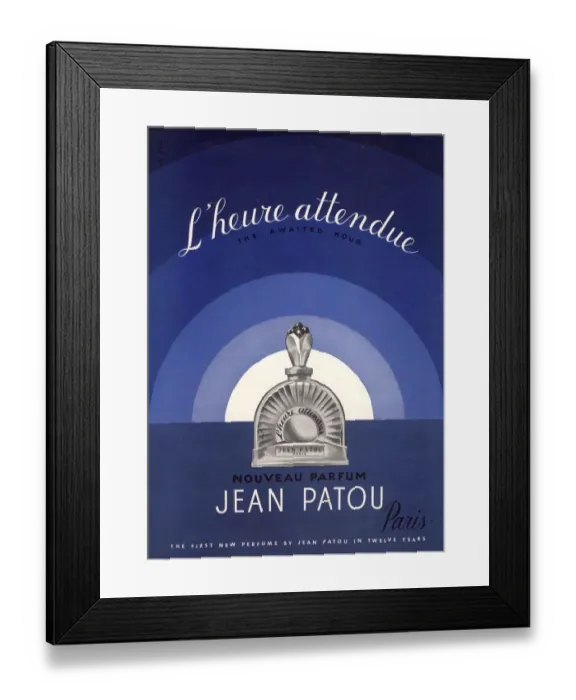 Framed Print : 1930s USA jean patou l heure attendue the awaited hour womens Framed Print : 1930s USA jean patou l heure attendue the awaited hour womens