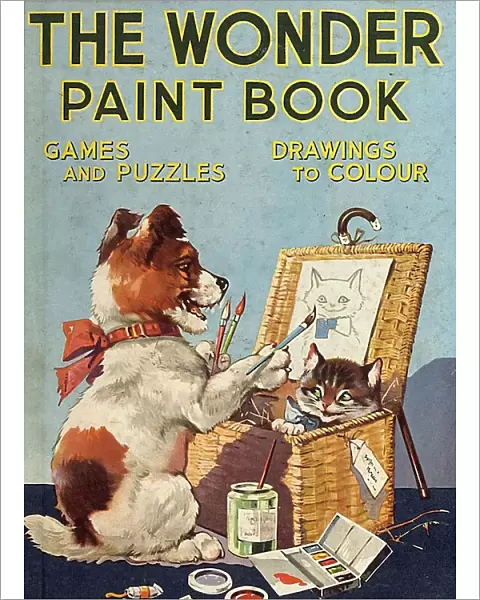 The Wonder Paint Book 1950s UK mcitnt dogs cats puzzles painting childrens childrens