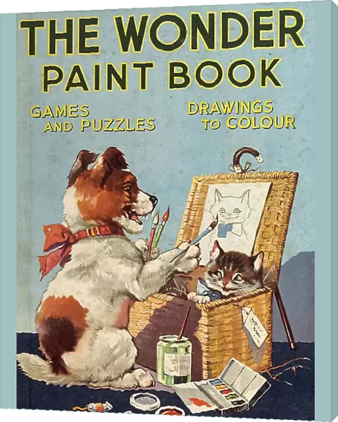 The Wonder Paint Book 1950s UK mcitnt dogs cats puzzles painting childrens childrens