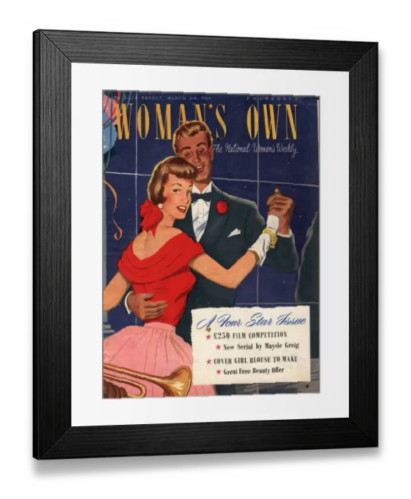 Framed Print : Womans Own 1940s UK covers magazines dancing Framed Print : Womans Own 1940s UK covers magazines dancing