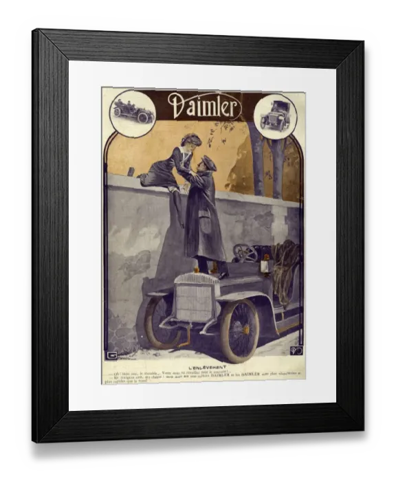 Framed Print : Daimler 1912 1910s France Georges Leonnec cars eloping Framed Print : Daimler 1912 1910s France Georges Leonnec cars eloping