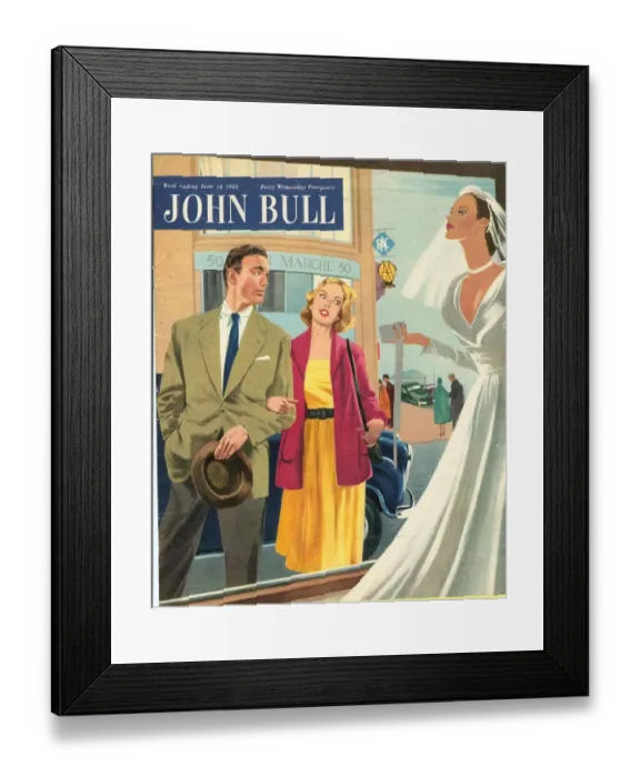 Framed Print : John Bull 1950s UK marriages shopping weddings dresses dating magazines brides Framed Print : John Bull 1950s UK marriages shopping weddings dresses dating magazines brides