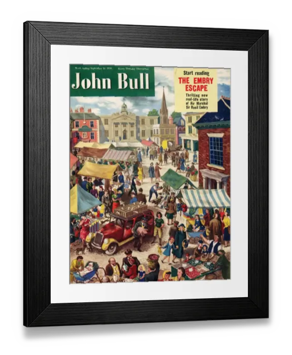 Framed Print : John Bull 1950 1950s UK markets day, farmers magazines farming Framed Print : John Bull 1950 1950s UK markets day, farmers magazines farming