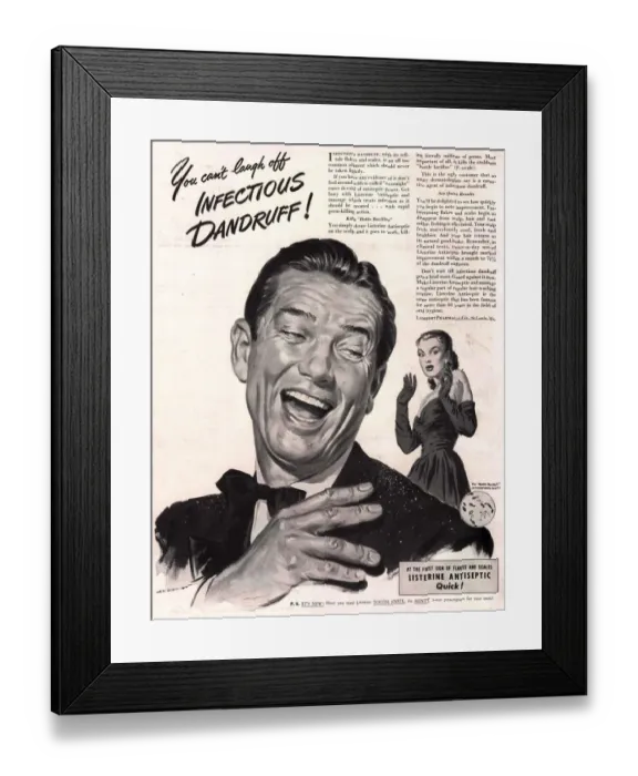 Framed Print : Listerine 1930s USA dandruff
