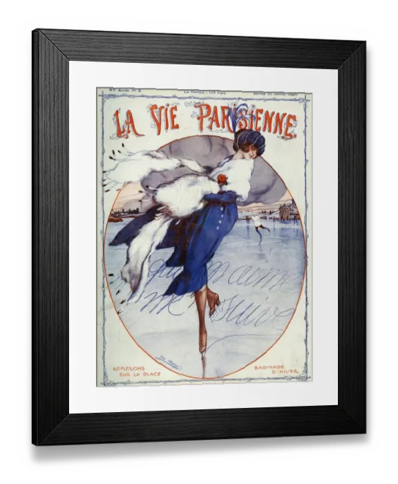 Framed Print : La Vie Parisienne 1920 1920s France Leo Pontan magazines illustrations ice-skating Framed Print : La Vie Parisienne 1920 1920s France Leo Pontan magazines illustrations ice-skating