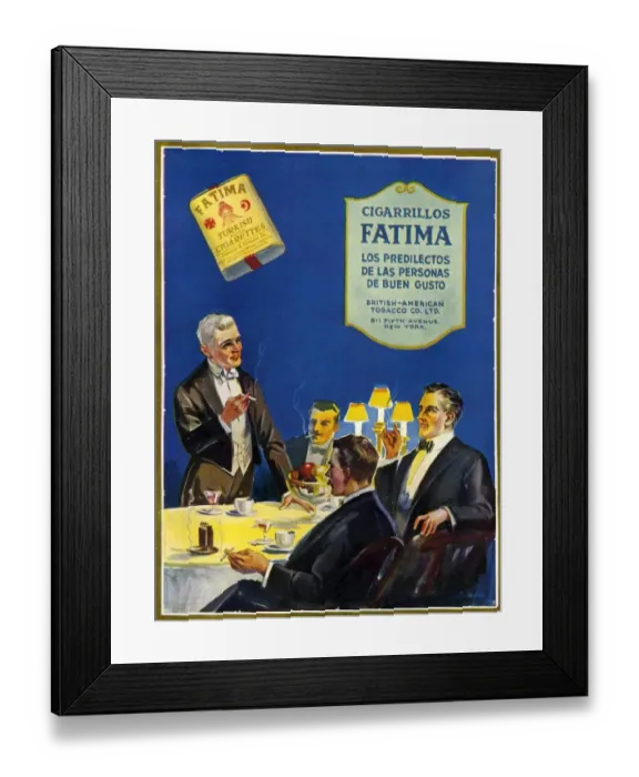 Framed Print : Fatima 1930s Spain cc cigars cigarillos smoking gentlemens gentlemans clubs Framed Print : Fatima 1930s Spain cc cigars cigarillos smoking gentlemens gentlemans clubs