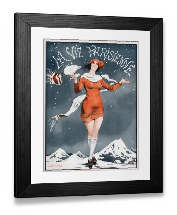 Framed Print : La Vie Parisienne 1924 1920s France Leo Pontan magazines winter snow womens scarves Framed Print : La Vie Parisienne 1924 1920s France Leo Pontan magazines winter snow womens scarves