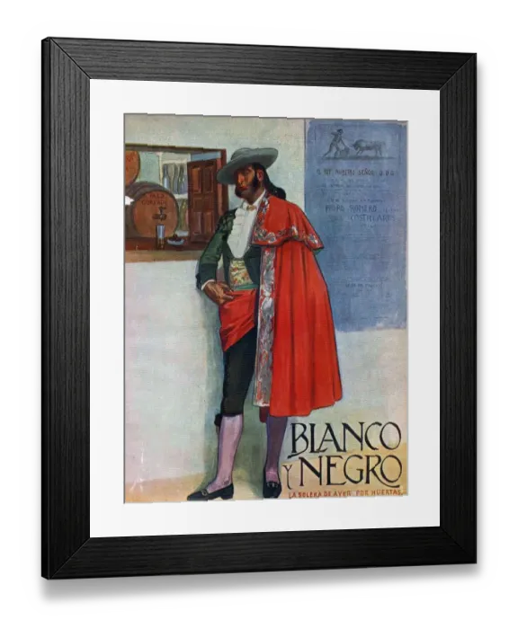 Framed Print : Blanco y Negro 1921 1920s Spain cc magazines matadores matadors cloaks capes Framed Print : Blanco y Negro 1921 1920s Spain cc magazines matadores matadors cloaks capes