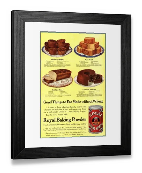 Framed Print : 1910s USA cooking royal baking powder cakes bread