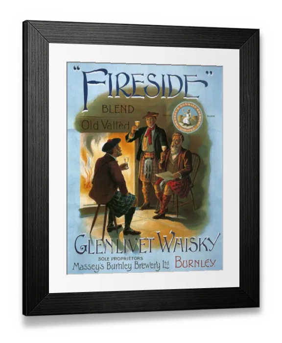 Framed Print : Glenlivet 1904 1900s UK whisky alcohol whiskey advert Scotch Scottish fireplaces Framed Print : Glenlivet 1904 1900s UK whisky alcohol whiskey advert Scotch Scottish fireplaces