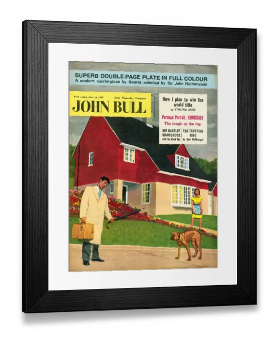 Framed Print : John Bull 1950s UK suburbia dogs magazines pets Framed Print : John Bull 1950s UK suburbia dogs magazines pets