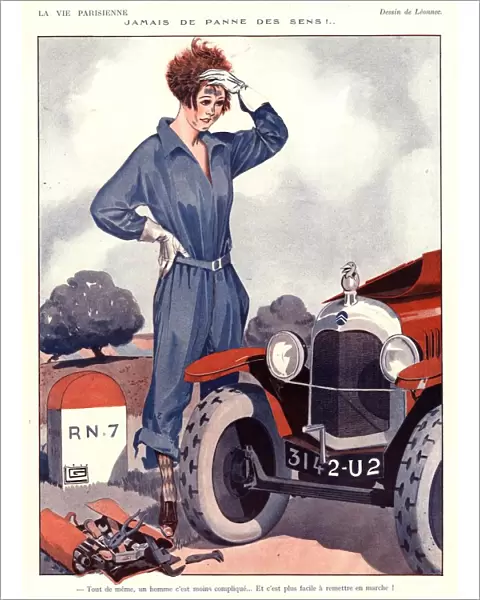 1920s France la vie parisienne breakdowns art deco women woman drivers driving magazines