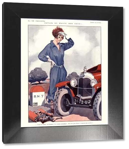 1920s France la vie parisienne breakdowns art deco women woman drivers driving magazines