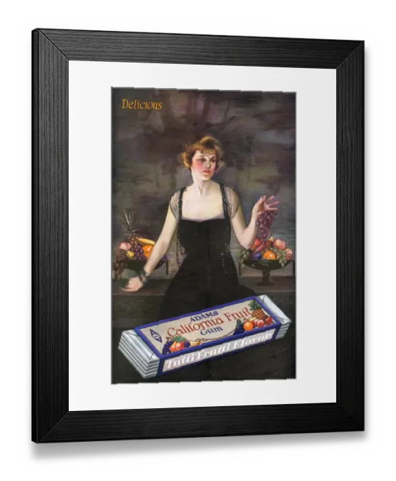 Framed Print : Adams California Fruit Gum 1920s USA chewing gum sweets