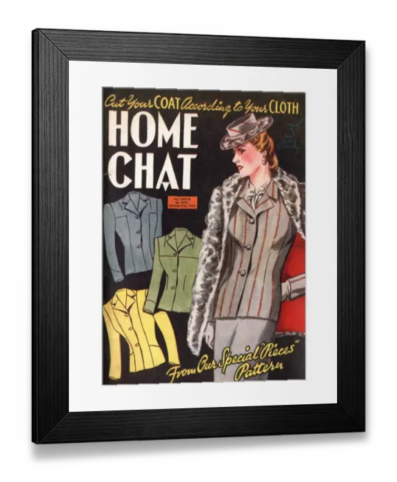 Framed Print : Home Chat 1940s UK women at war womens suits magazines Framed Print : Home Chat 1940s UK women at war womens suits magazines