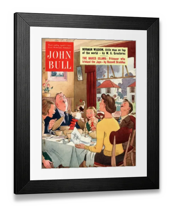 Framed Print : John Bull 1950s UK april fools day jack in the box magazines Framed Print : John Bull 1950s UK april fools day jack in the box magazines