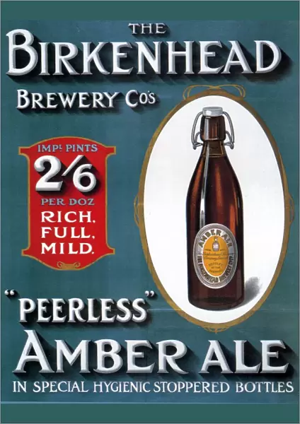Birkenhead 1910s UK alcohol beer Amber Ale advert