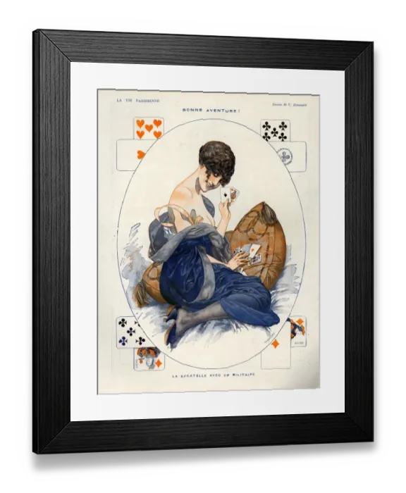 Framed Print : La Vie Parisienne 1916 1910s France cc erotica playing cards games Framed Print : La Vie Parisienne 1916 1910s France cc erotica playing cards games