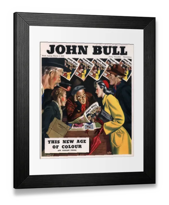 Framed Print : John Bull 1946 1940s UK newspapers magazines first edition in colour Framed Print : John Bull 1946 1940s UK newspapers magazines first edition in colour
