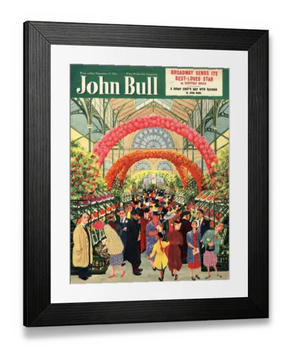 Framed Print : John Bull 1951 1950s UK flowers shows magazines Framed Print : John Bull 1951 1950s UK flowers shows magazines
