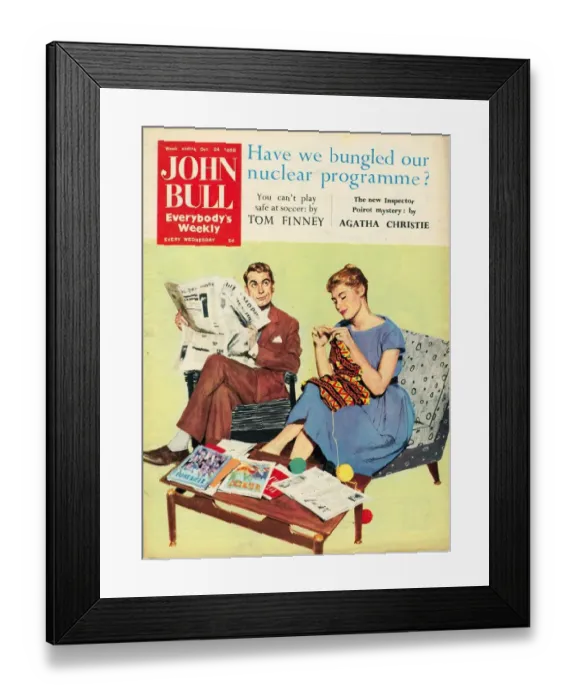 Framed Print : John Bull 1959 1950s UK husbands and wives magazines