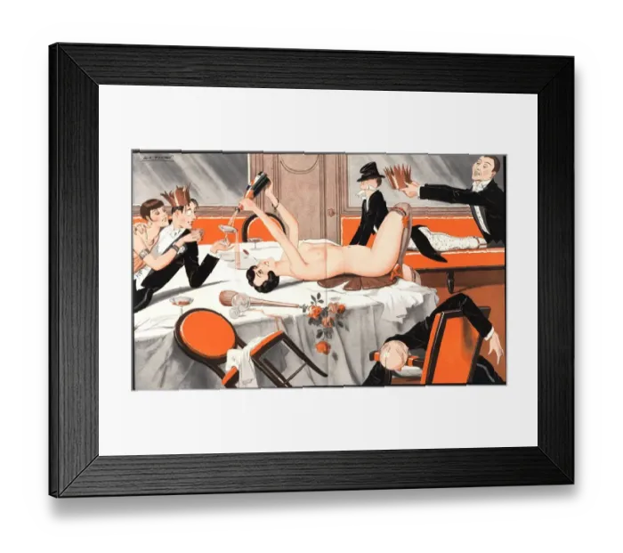 Framed Print : Le Sourire 1920s France erotica drunks orgies champagne party magazines Framed Print : Le Sourire 1920s France erotica drunks orgies champagne party magazines