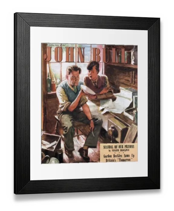 Framed Print : John Bull 1947 1940s UK nautical model making diy magazines do it yourself Framed Print : John Bull 1947 1940s UK nautical model making diy magazines do it yourself