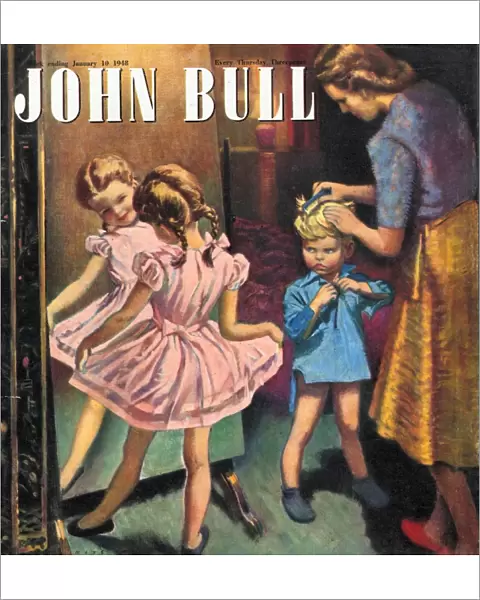 John Bull 1948 1940s UK dressing up combing hair magazines