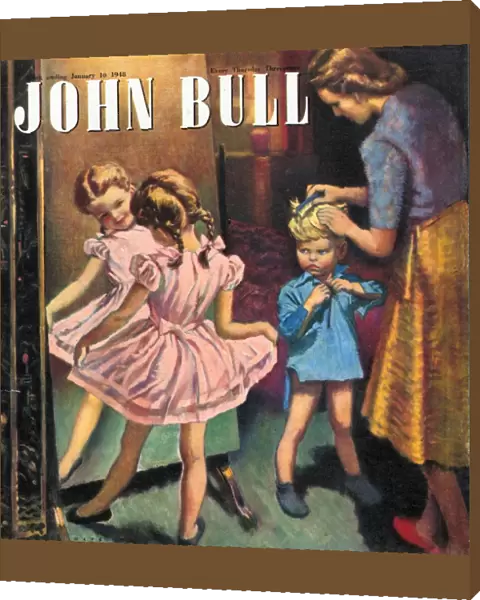 John Bull 1948 1940s UK dressing up combing hair magazines