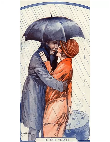La Vie Parisienne 1923 1920s France Maurice Milliere illustrations raining umbrellas