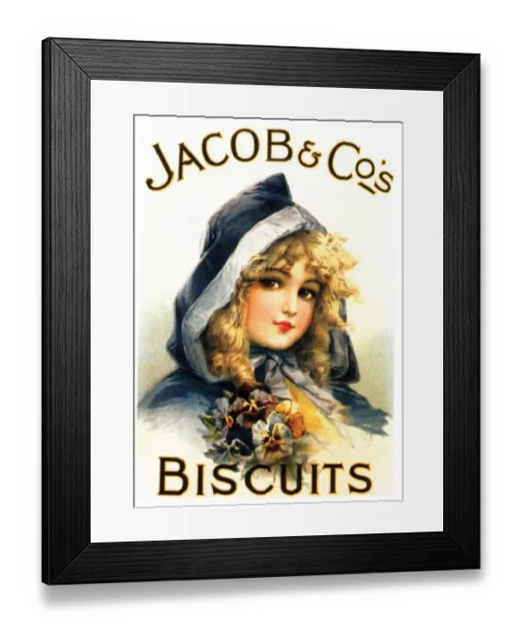 Framed Print : Jacobs 1890s UK biscuits Warning - small image size