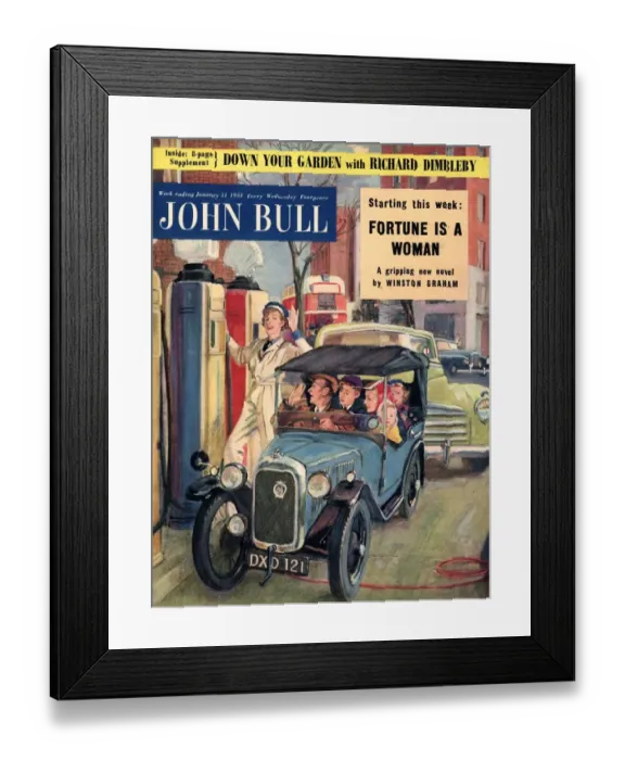 Framed Print : John Bull 1953 1950s UK garage magazines cars Framed Print : John Bull 1953 1950s UK garage magazines cars