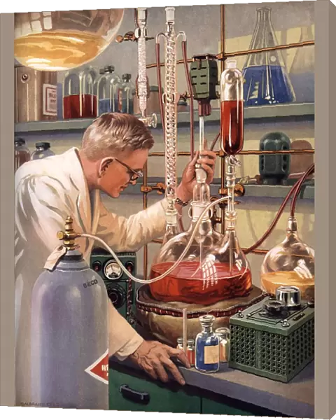 Scientists 1960s USA rklf science laboratories experiments chemistry itnt bkpl illustrations