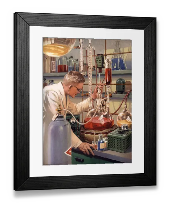 Framed Print : Scientists 1960s USA rklf science laboratories experiments chemistry itnt bkpl illustrations Framed Print : Scientists 1960s USA rklf science laboratories experiments chemistry itnt bkpl illustrations