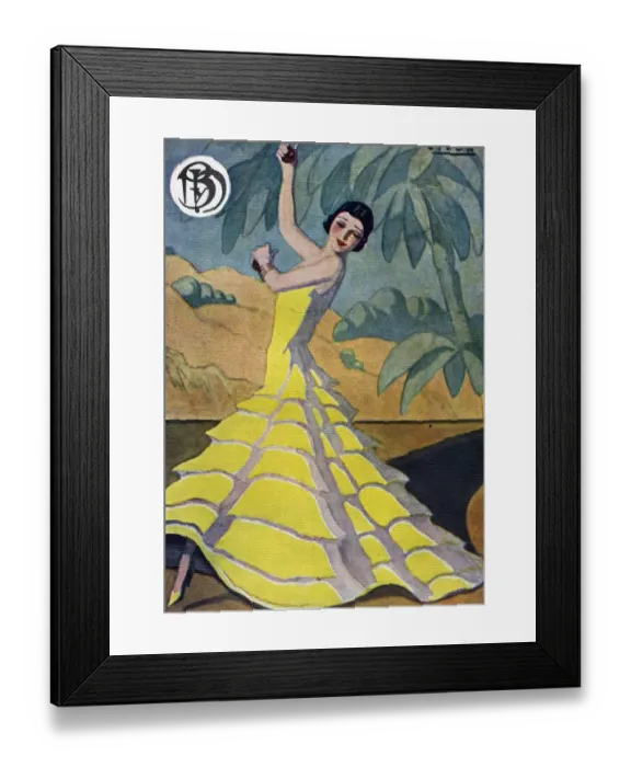 Framed Print : Blanco y Negro 1934 1930s Spain cc dresses flamenco