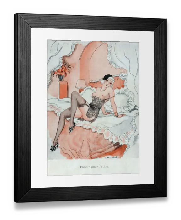 Framed Print : Le Sourire 1920s France erotica stockings womens hats berets prostitutes call girls Framed Print : Le Sourire 1920s France erotica stockings womens hats berets prostitutes call girls