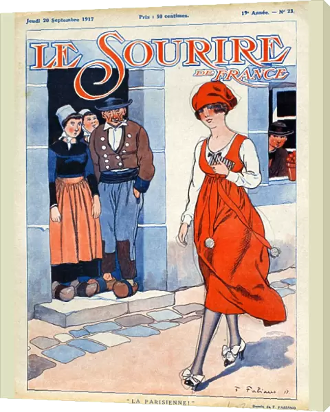 Le Sourire 1917 1910s France cc magazines youth walking watching