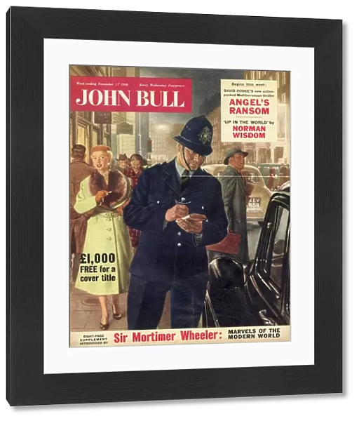 John Bull 1956 1950s UK police giving parking tickets magazines