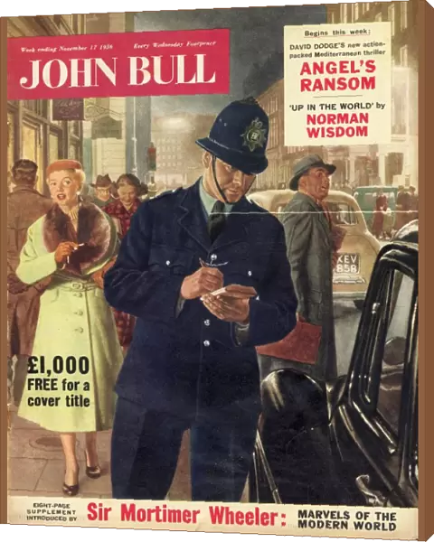 John Bull 1956 1950s UK police giving parking tickets magazines