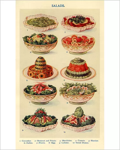 Salads 1900s UK Isabella Beeton Mrs Beetons Book of Household Management cooking