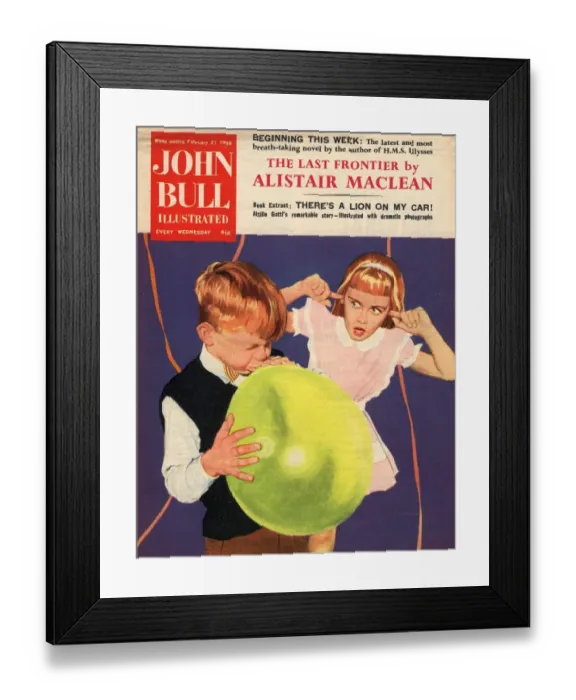 Framed Print : John Bull 1950s UKs balloons party magazines