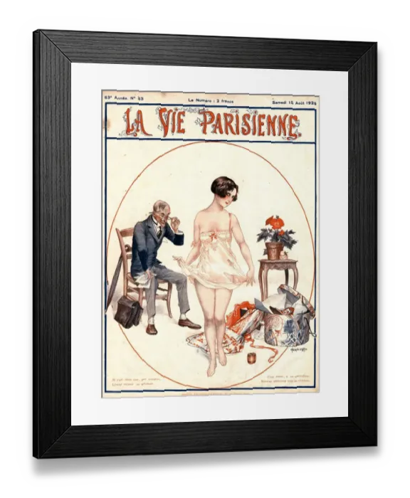 Framed Print : 1925 1920s France erotica glamour la vie parisienne dirty old men lecherous shopping Framed Print : 1925 1920s France erotica glamour la vie parisienne dirty old men lecherous shopping