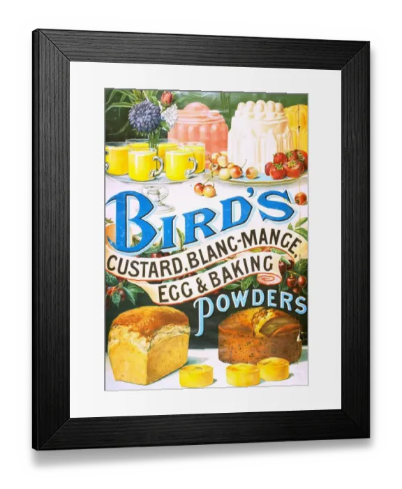 Framed Print : Birds 1920s UK custard blancmange