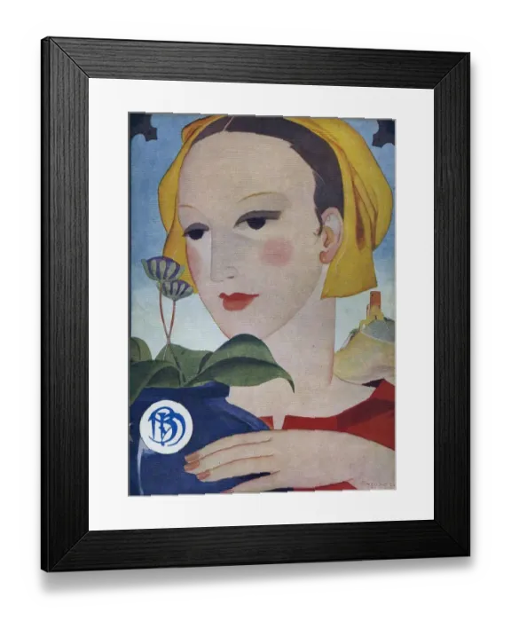 Framed Print : Blanco y Negro 1930s Spain cc magazines womens portraits flowers Framed Print : Blanco y Negro 1930s Spain cc magazines womens portraits flowers