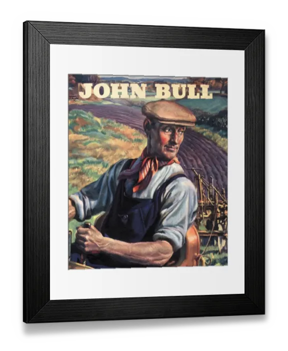 Framed Print : John Bull 1946 1940s UK farms farming farmers tractors magazines