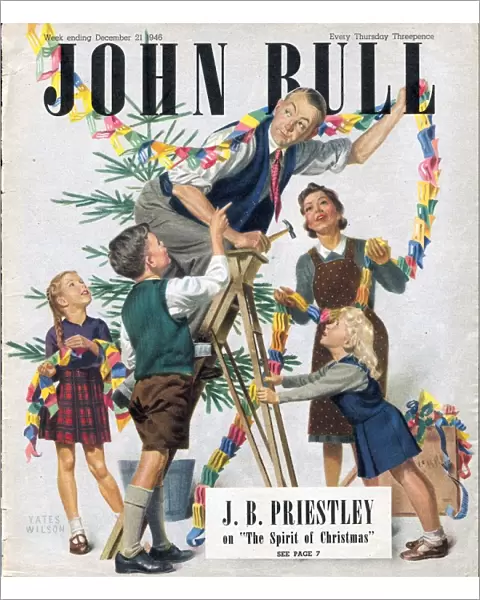 John Bull 1946 1940s UK decorations trees paper chains magazines